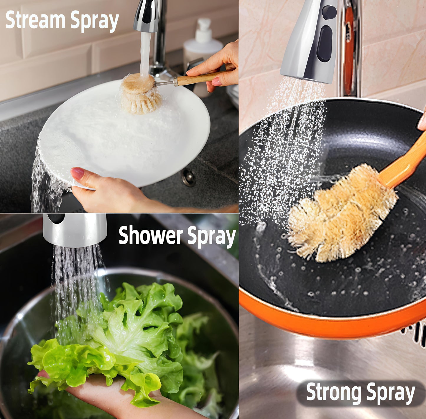360° Rotating Kitchen Faucet Extension – 3 Modes (Pack of 1)