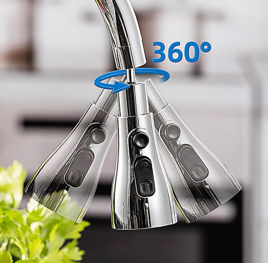360° Rotating Kitchen Faucet Extension – 3 Modes (Pack of 1)
