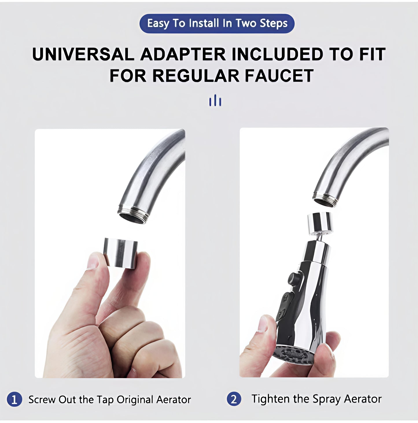 360° Rotating Kitchen Faucet Extension – 3 Modes (Pack of 1)